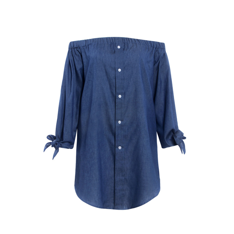 W25039-1 Denim Buttoned Dress